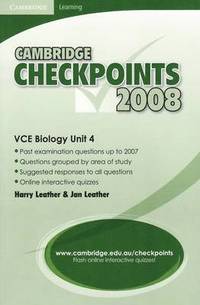 bokomslag Cambridge Checkpoints Vce Biology Unit 4 2008
