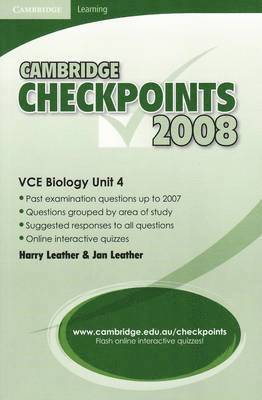 bokomslag Cambridge Checkpoints Vce Biology Unit 4 2008