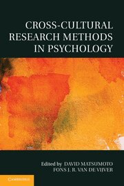 David Matsumoto, Fons J. R. van de Vijver - Cross-Cultural Research Methods in Psychology, Inbunden