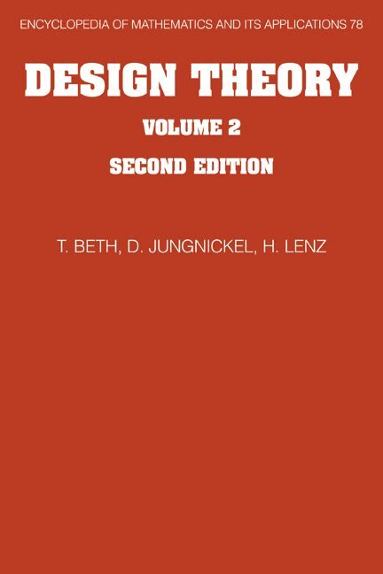 Design Theory: Volume 2 1