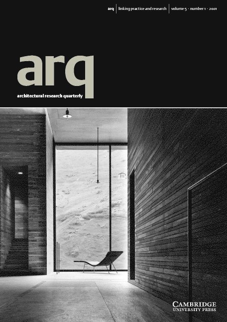 arq: Architectural Research Quarterly: Volume 5, Part 1 1