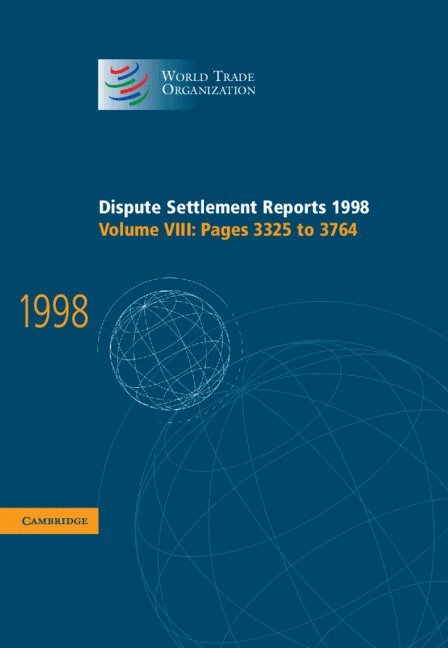 Dispute Settlement Reports 1998: Volume 8, Pages 3325-3764 1