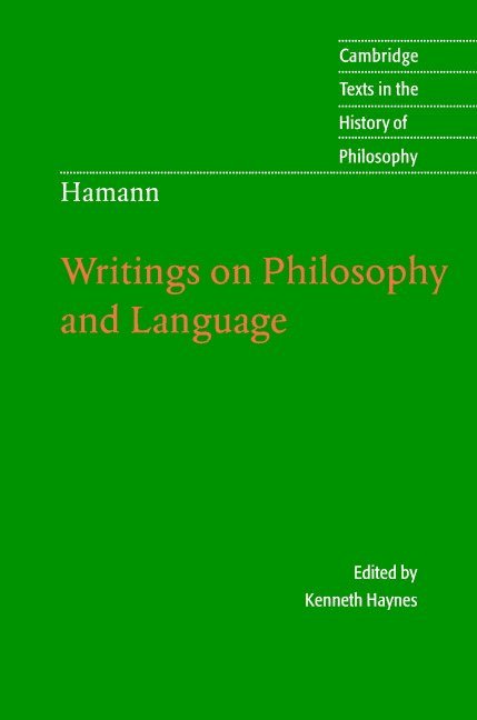 Hamann: Writings on Philosophy and Language 1