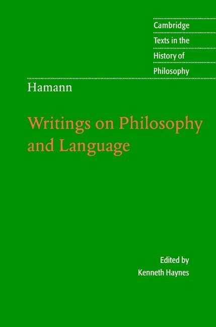 Hamann: Writings on Philosophy and Language