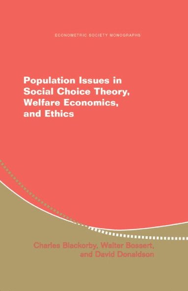bokomslag Population Issues in Social Choice Theory, Welfare Economics, and Ethics