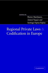 bokomslag Regional Private Laws and Codification in Europe