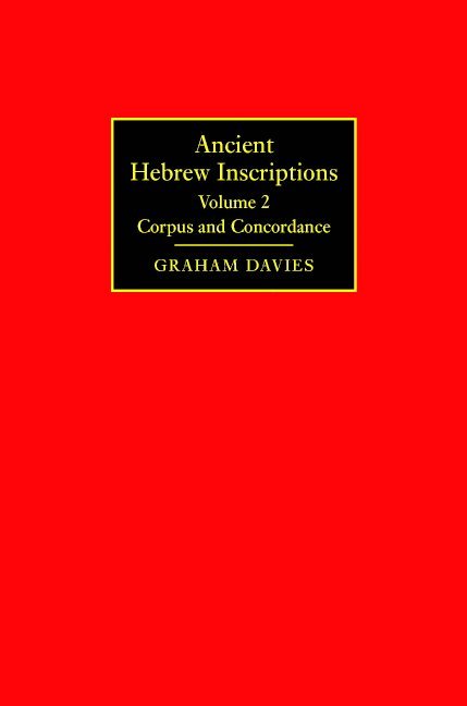 Ancient Hebrew Inscriptions: Volume 2