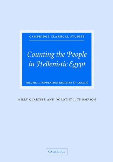 bokomslag Counting the People in Hellenistic Egypt: Volume 1, Population Registers (P. Count)