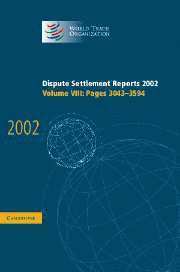 Dispute Settlement Reports 2002: Volume 8, Pages 3043-3594