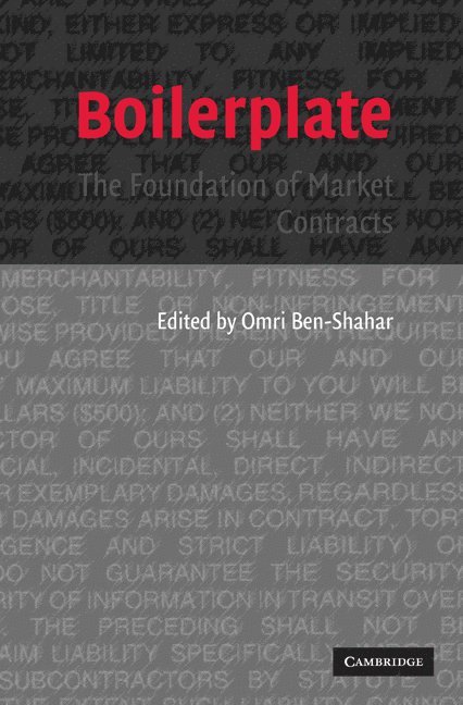 Ann Arbor) Ben-Shahar, Omri (University of Michigan, Omri Ben-Shahar - Boilerplate, Inbunden