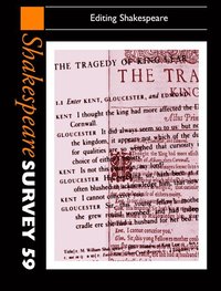 bokomslag Shakespeare Survey: Volume 59, Editing Shakespeare