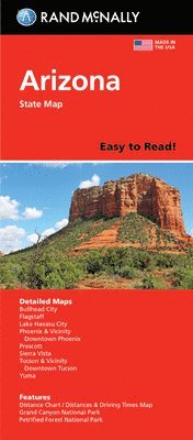 bokomslag Rand McNally Easy to Read Folded Map: Arizona State Map