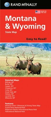 bokomslag Rand McNally Easy to Read Folded Map: Montana/Wyoming State Map
