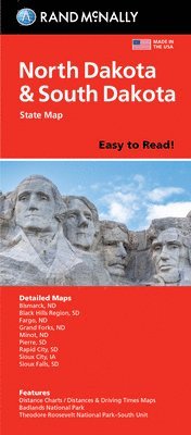 bokomslag Rand McNally Easy to Read Folded Map: North Dakota, South Dakota State Map