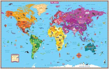 bokomslag Rand McNally Kids' Illustrated World Wall Map - Folded
