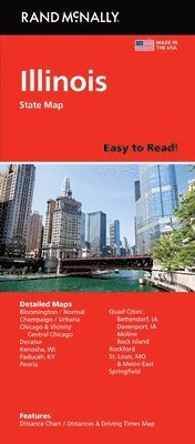 bokomslag Rand McNally Easy to Read: Illinois State Map