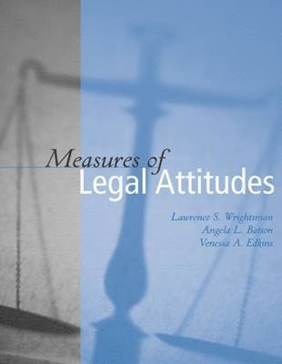 Jr. Wrightsman, Lawrence S., Vanessa A. Edkins, Jr. Wrightsman, Lawrence S., Angela L. Batson - Measures of Legal Attitudes, Häftad