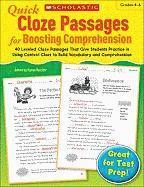 bokomslag Quick Cloze Passages for Boosting Comprehension: Grades 4-6: 40 Leveled Cloze Passages That Give Students Practice in Using Context Clues to Build Voc