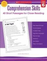 Linda Beech - Comprehension Skills: 40 Short Passages for Close Readings, Grade 6, Häftad