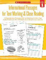 bokomslag Informational Passages for Text Marking & Close Reading: Grade 1: 20 Reproducible Passages with Text-Marking Activities That Guide Students to Read St