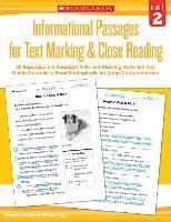 bokomslag Informational Passages for Text Marking & Close Reading: Grade 2: 20 Reproducible Passages with Text-Marking Activities That Guide Students to Read St
