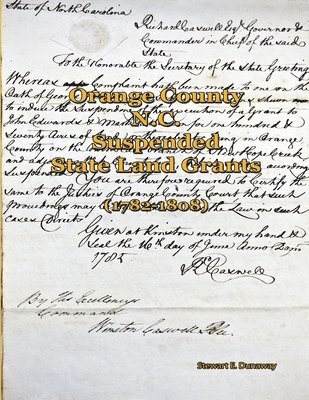 bokomslag Orange County, N.C. - Suspended Land Grants (1782-1808)