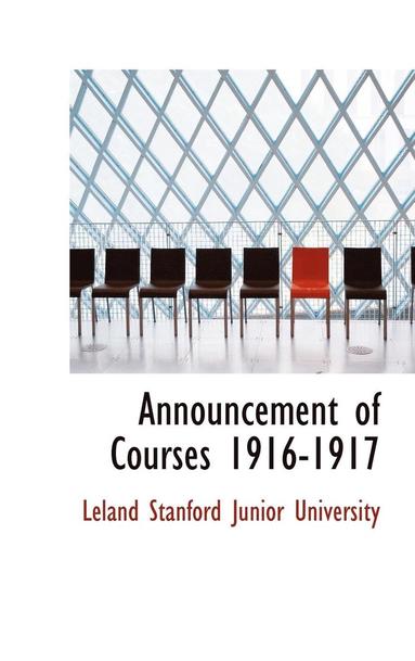 bokomslag Announcement of Courses 1916-1917