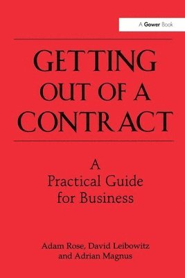 bokomslag Getting Out of a Contract  - A Practical Guide for Business