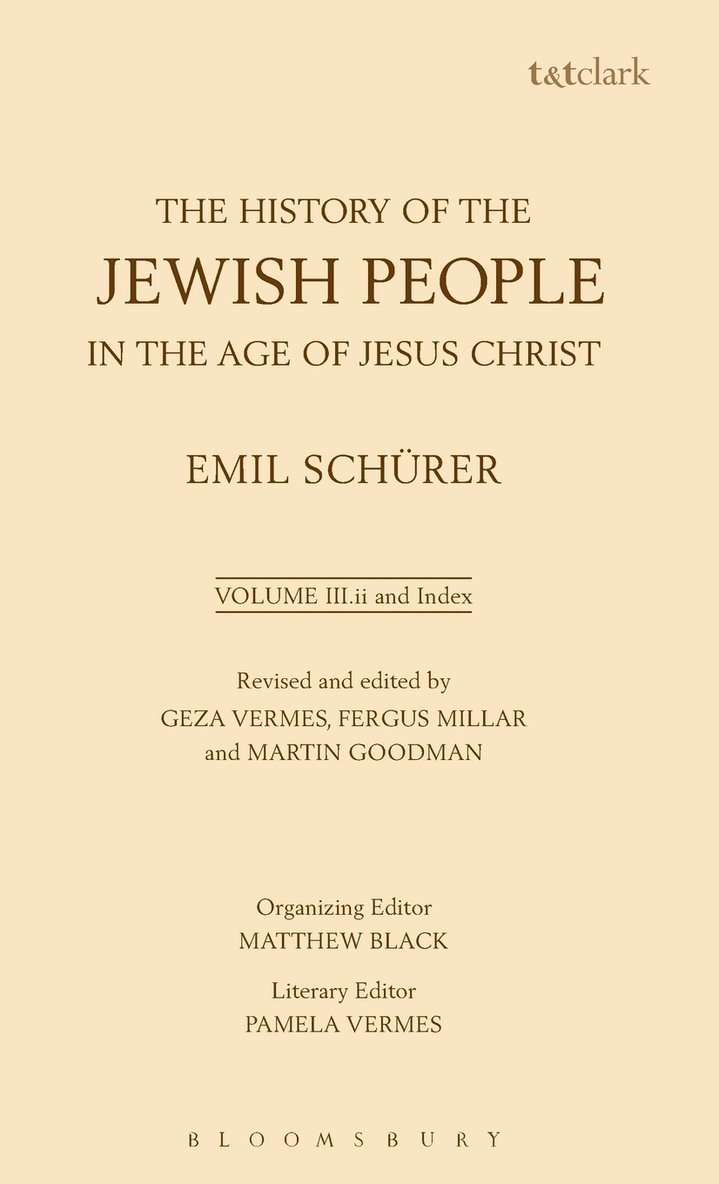 History of the Jewish People in the Age of Jesus Christ: Volume 3.ii and Index