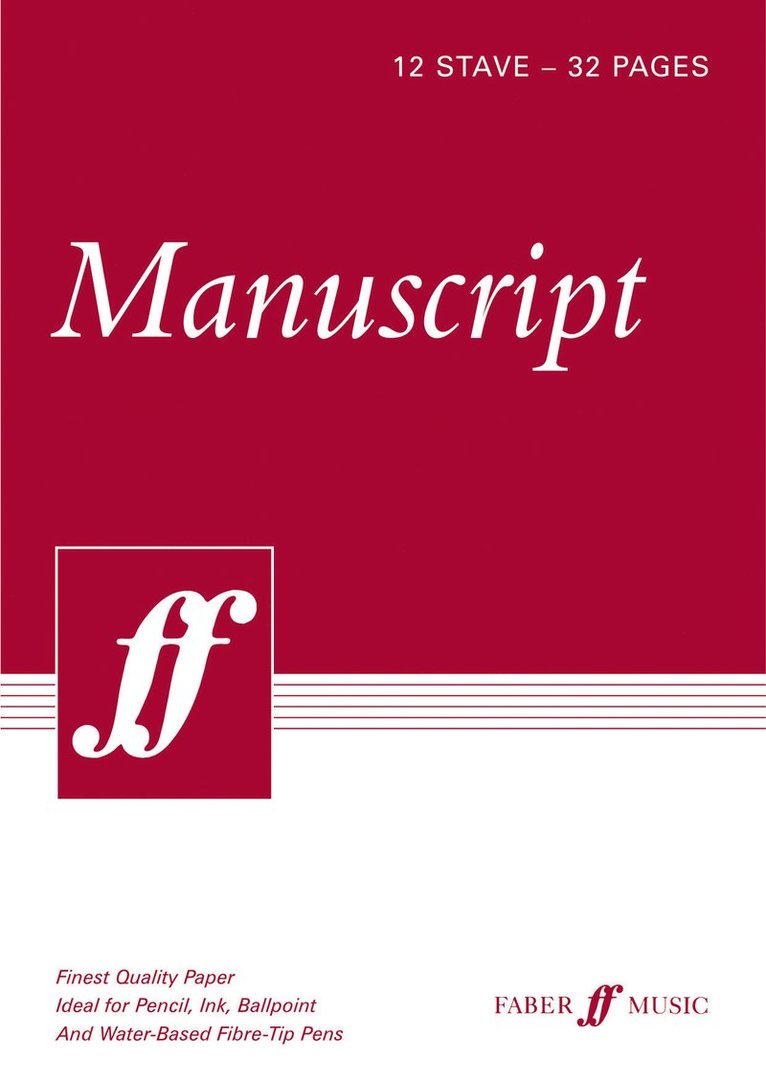 Faber Music - 32-page A4 Manuscript Book, 12-stave, Häftad