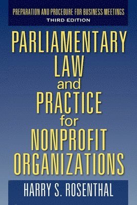 bokomslag Parliamentary Law and Practice for Nonprofit Organizations