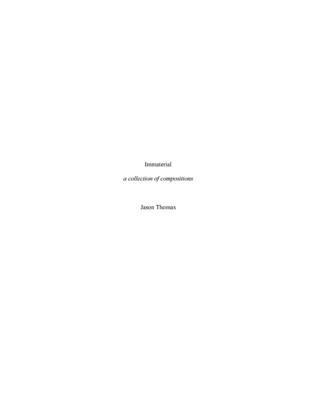 Immaterial -- A Collection of Compositions 1