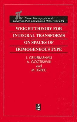 bokomslag Weight Theory for Integral Transforms on Spaces of Homogeneous Type