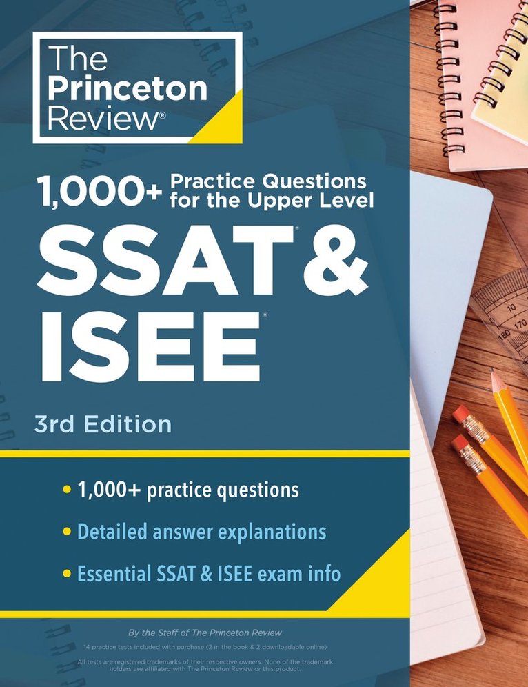 Princeton Review, The Princeton Review - 1000+ Practice Questions for the Upper Level SSAT & ISEE, 3rd Edition, Häftad