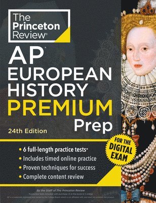 bokomslag Princeton Review AP European History Premium Prep, 24th Edition: 6 Practice Tests + Digital Practice Online + Content Review