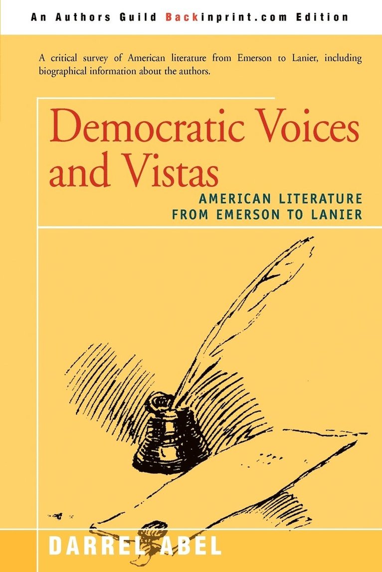 Darrel Abel - Democratic Voices and Vistas, Häftad