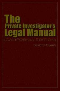 bokomslag The Private Investigator's Legal Manual