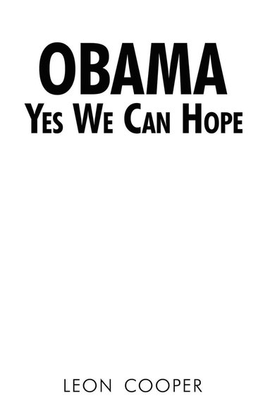 bokomslag Obama Yes We Can Hope