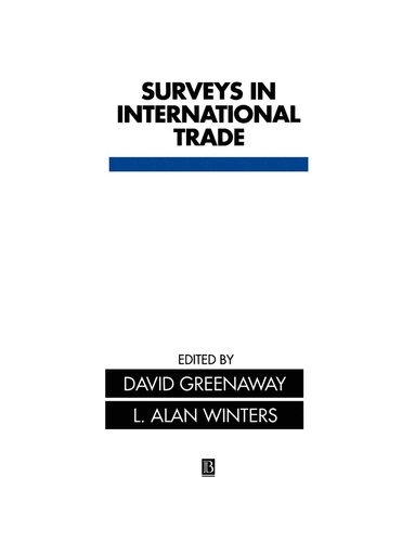 Greenaway, Winters, David Greenaway, L. Alan Winters - Surveys in International Trade, Häftad