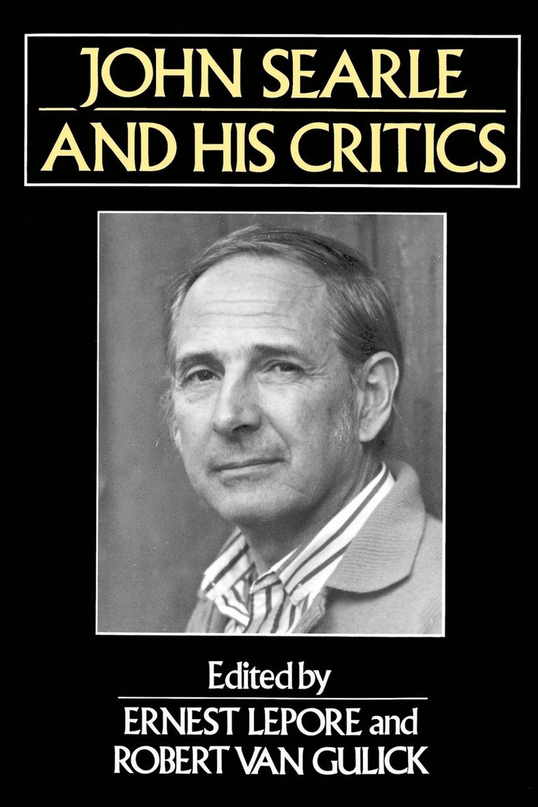 John Searle and his Critics 1