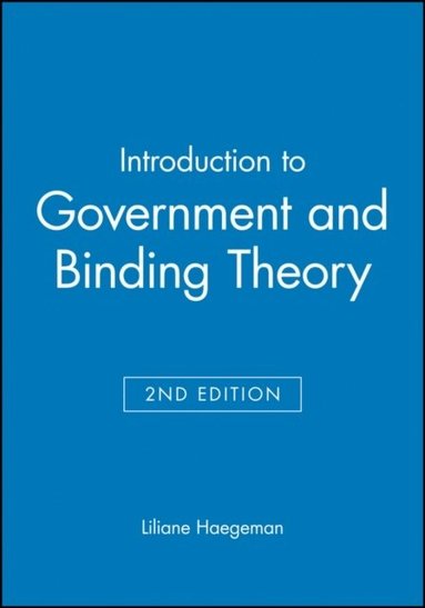Liliane Haegeman - Introduction to Government and Binding Theory, Häftad