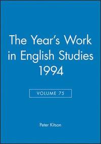 bokomslag The Year's Work in English Studies 1994, Volume 75