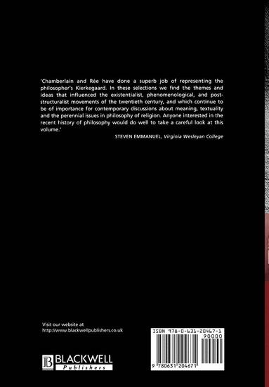 Jane Chamberlain, Jonathan Rée - Kierkegaard Reader, Inbunden