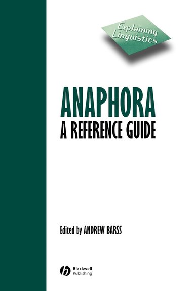 Barss, Andrew Barss - Anaphora, Inbunden