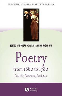 Demaria, Wu, Robert DeMaria Jr., Duncan Wu - Poetry from 1660 to 1780, Häftad