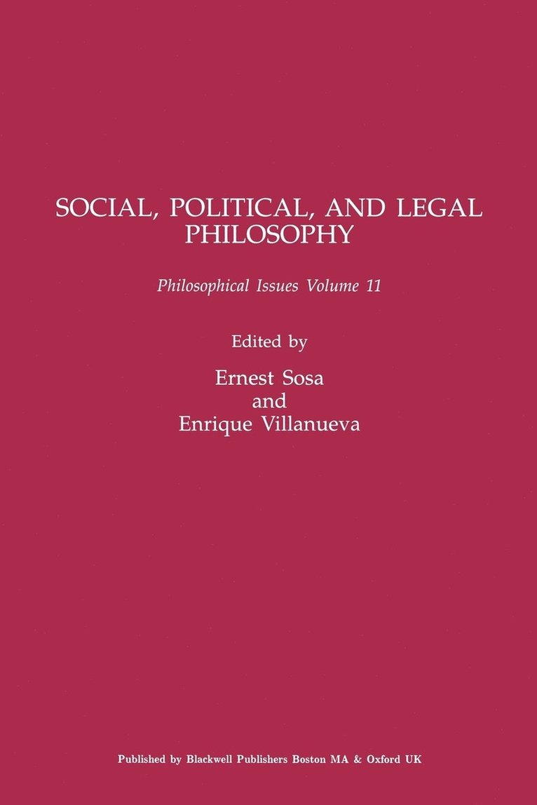 Social, Political, and Legal Philosophy, Volume 11 1