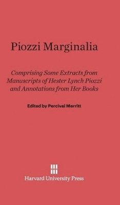 bokomslag Piozzi Marginalia