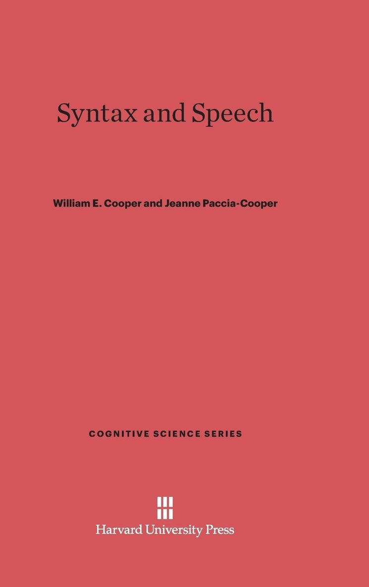 Syntax and Speech 1