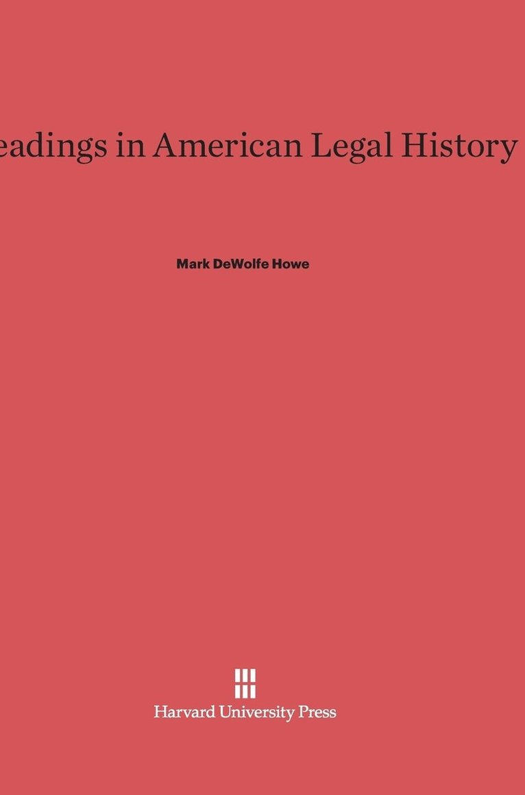 Readings in American Legal History 1