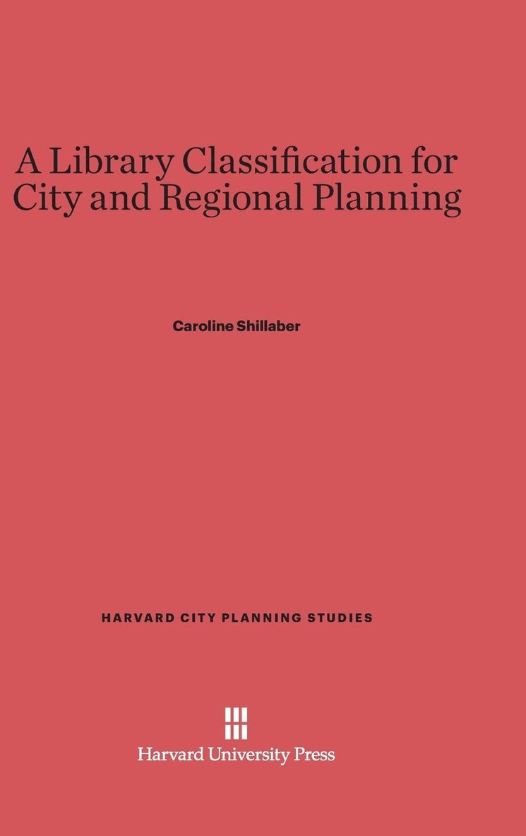 A Library Classification for City and Regional Planning 1